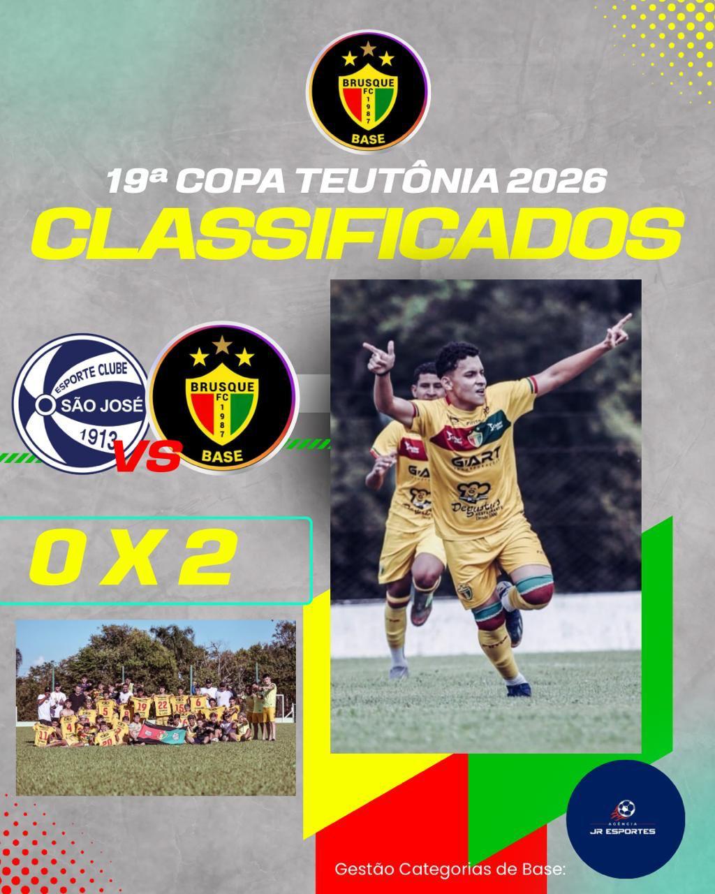 Arte da classificação do Brusque FC Base para a final da Copa Teutônia 2026